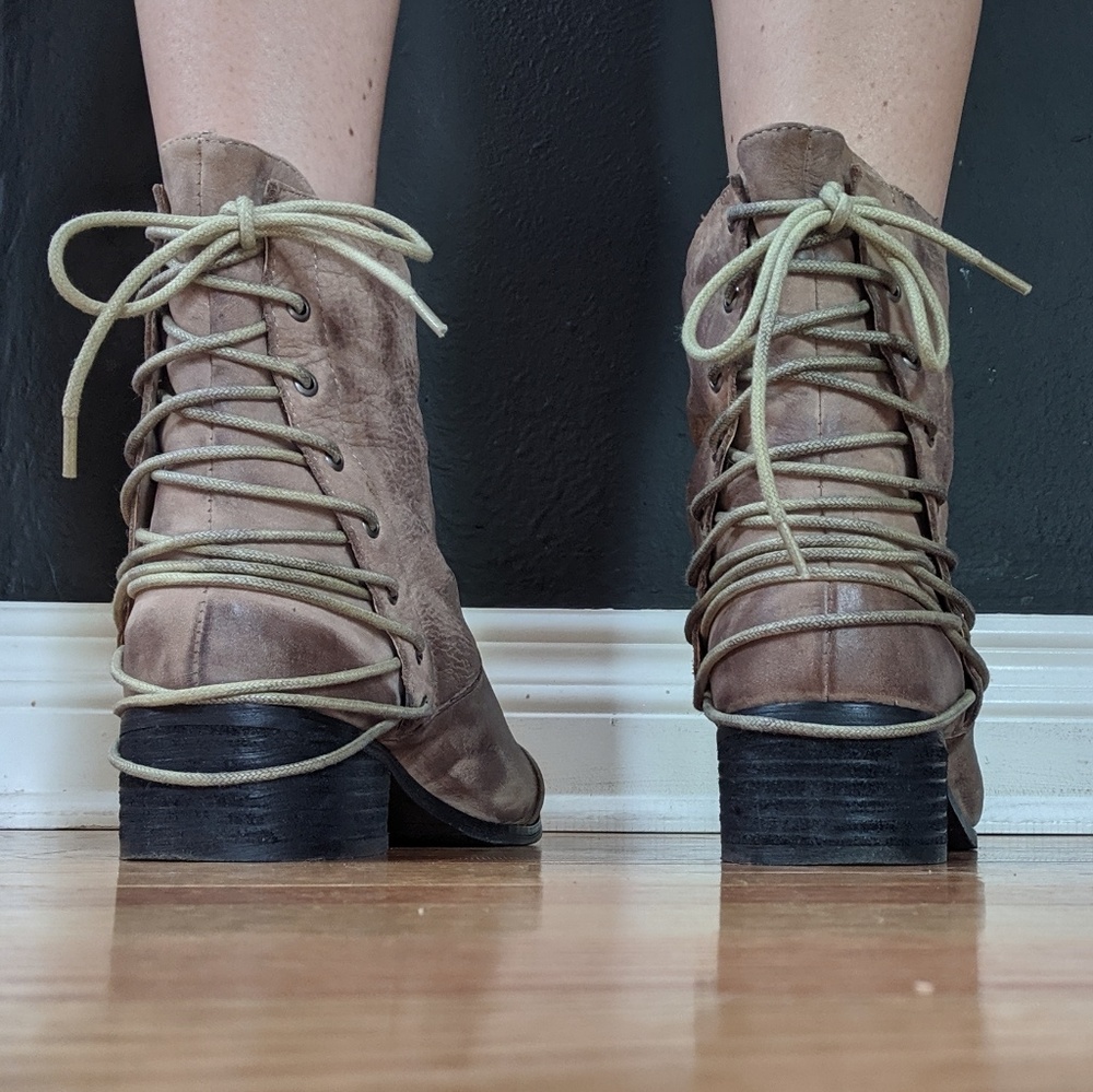 Two Lips Leather Booties View 5